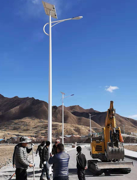 甘南碌曲10米青松路街道太阳能路灯项目